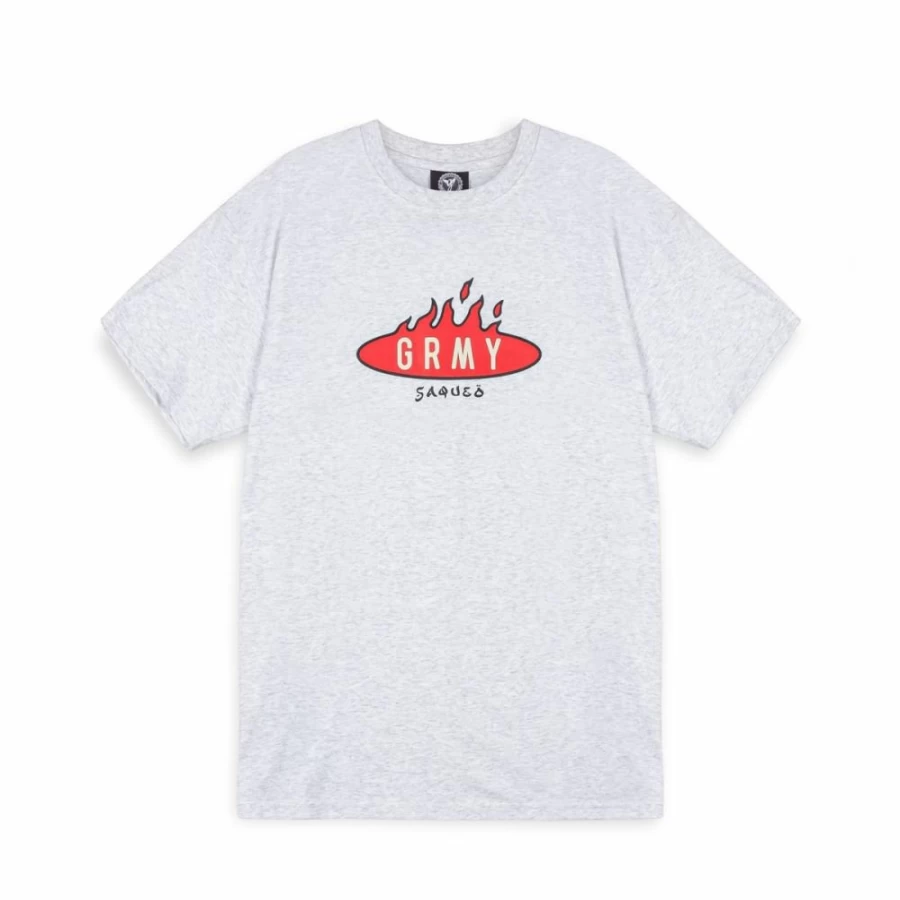 Grimey Burn In Flames Graphic T-Shirt - Sport Grey - Summer 2024 Collection