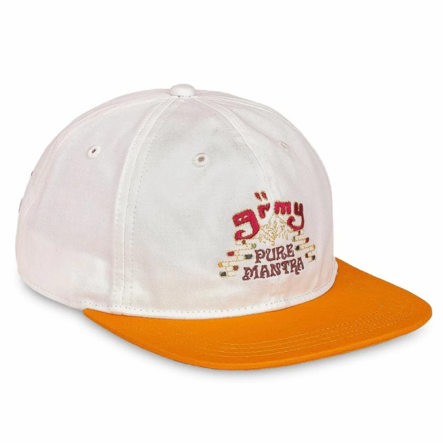 Grimey Lust Mantra White Curved Visor Cap - Trendy Streetwear Hat for Men & Women - Fall 2022 Collection