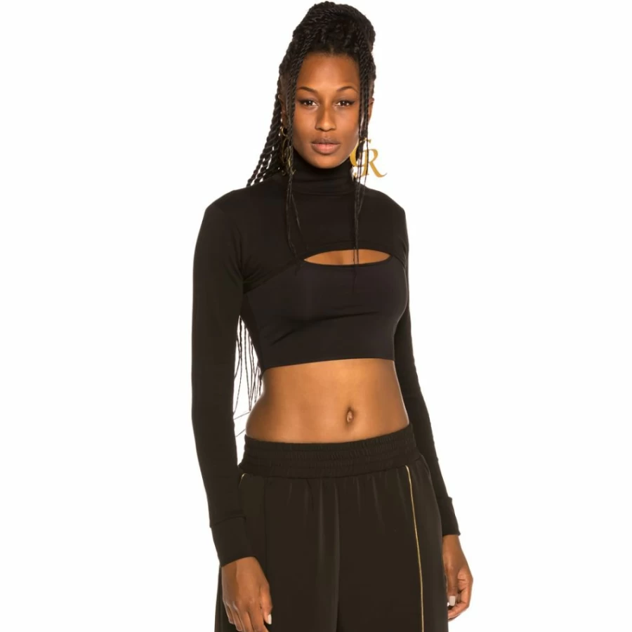 Grimey Vostok Girl Long Sleeve Crop Top - Black Fall Winter 2019 Fashion