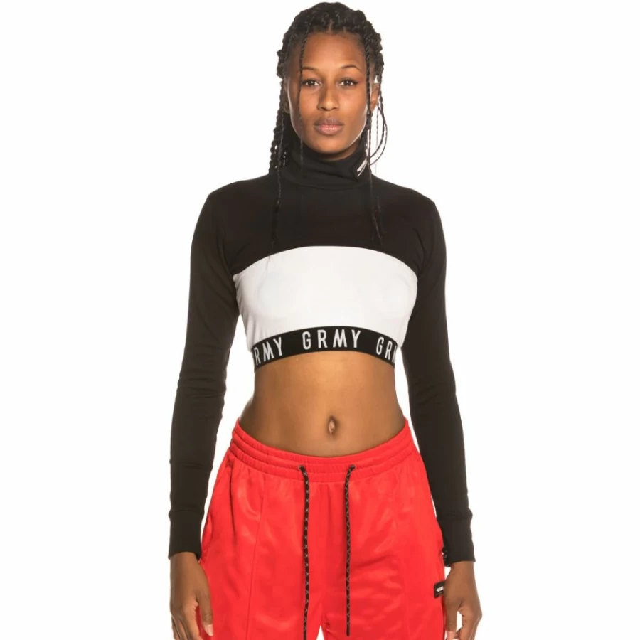 Grimey Vostok Girl Long Sleeve Crop Top - Black Fall Winter 2019 Fashion