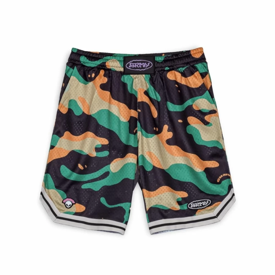 Grimey Black Mesh Basket Shorts for Men - Ufollow Collection Spring 2023 - Breathable Athletic Shorts