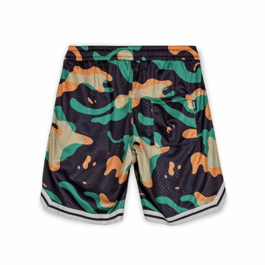 Grimey Black Mesh Basket Shorts for Men - Ufollow Collection Spring 2023 - Breathable Athletic Shorts