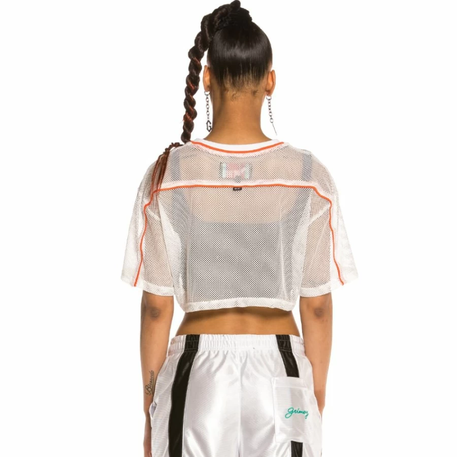 Grimey Chica White Crop Top with Piping Detail | SS20 Fashion Trendy Women's T-Shirt