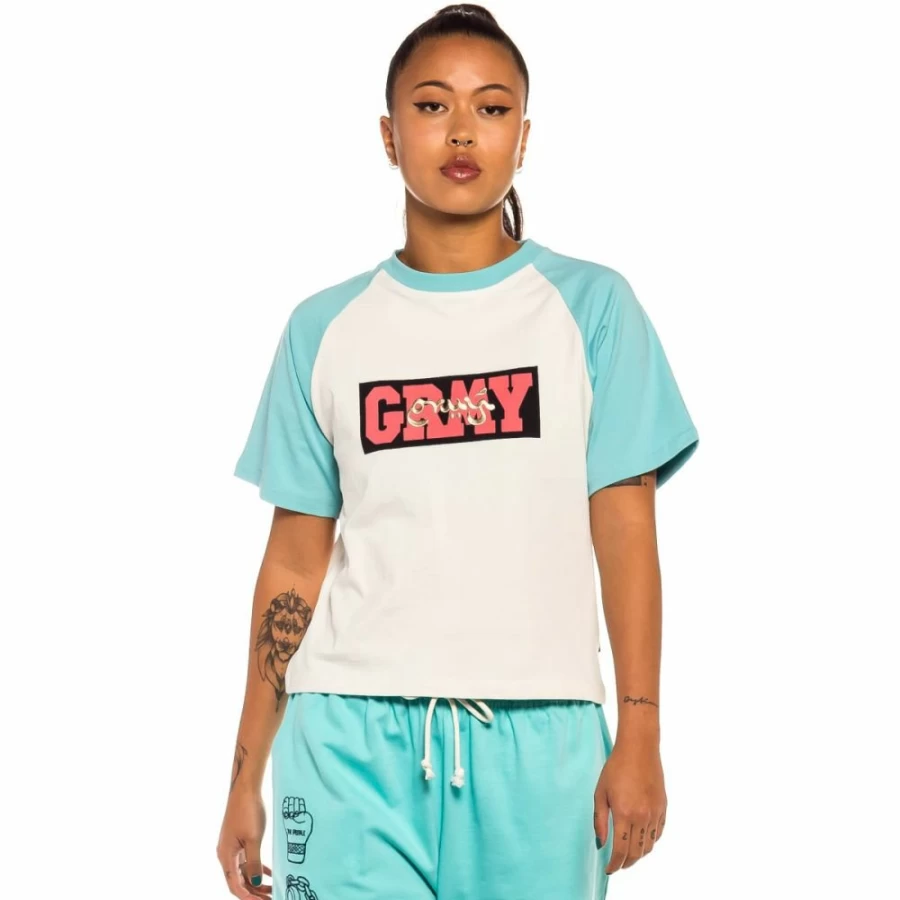 Grimey "Day Dreamer" Blue Raglan Tee - Women's Casual T-Shirt for Spring 2022