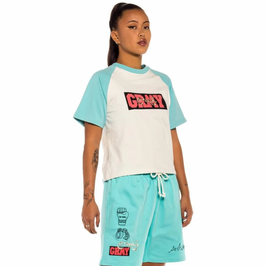 Grimey "Day Dreamer" Blue Raglan Tee - Women's Casual T-Shirt for Spring 2022