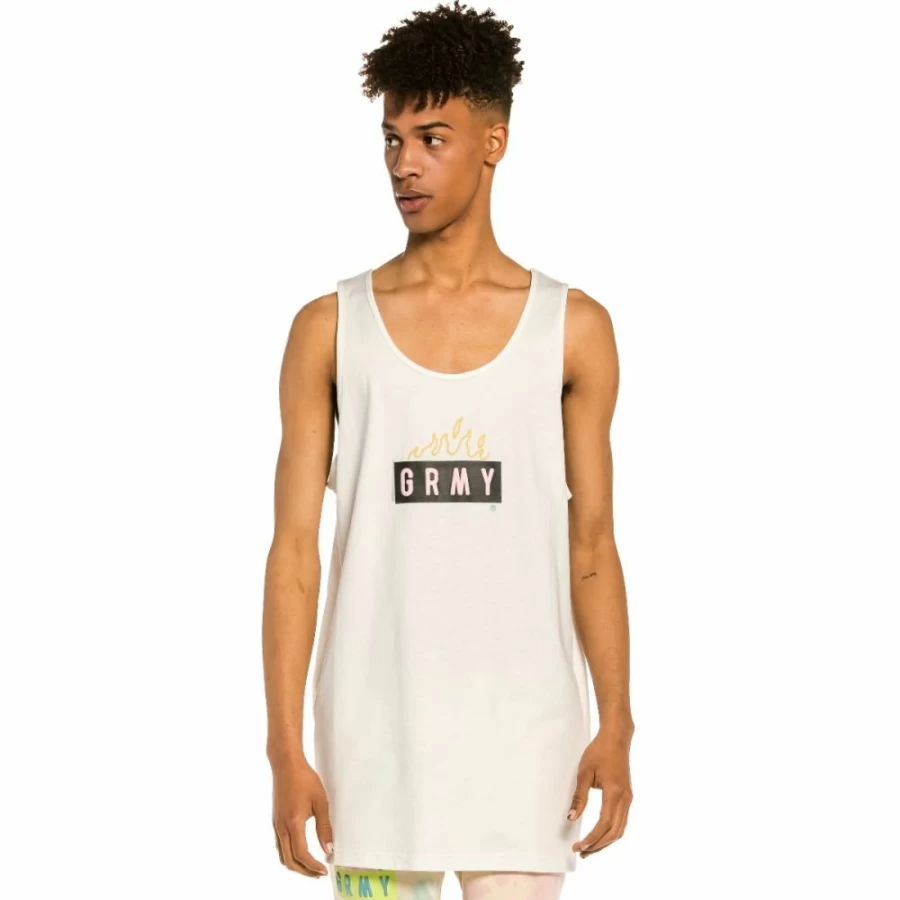 Grimey "Trespass" Sleeveless T-Shirt for Men - White Summer 2022 Casual Wear