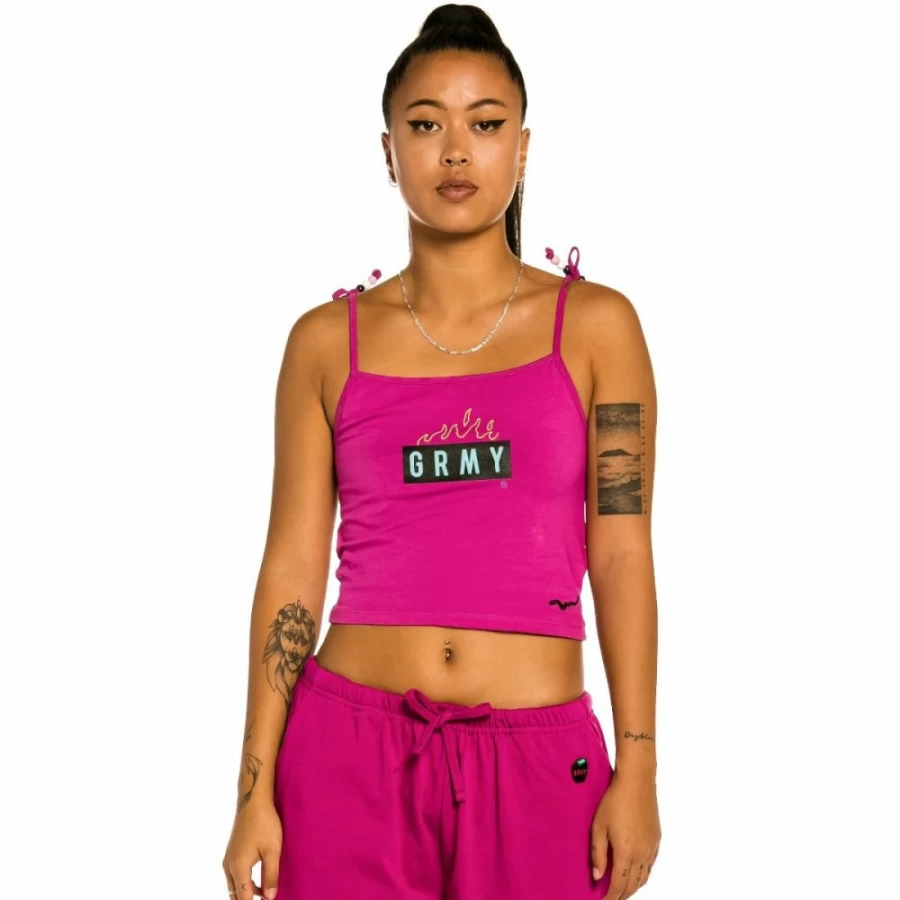 Grimey "Trespass" Fuchsia Pink Girl Top - Women's Summer T-Shirt 2022 Collection