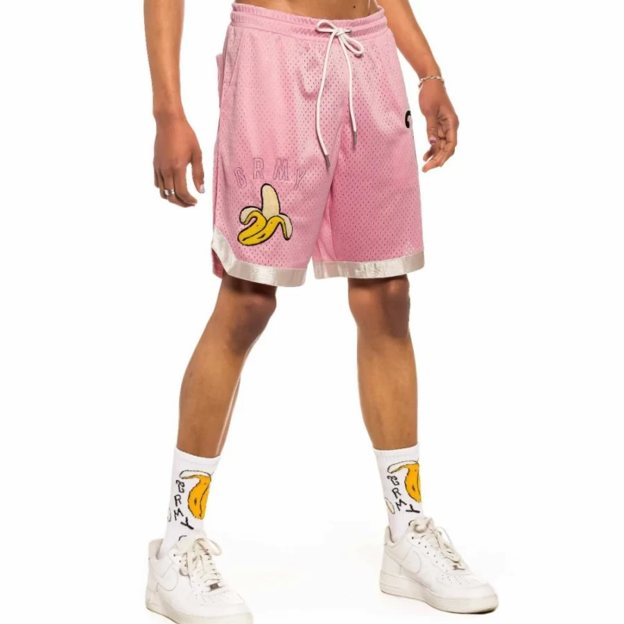 Grimey Jungle Punch Pink Running Shorts for Men - Lightweight Athletic Shorts for Spring Summer Workouts