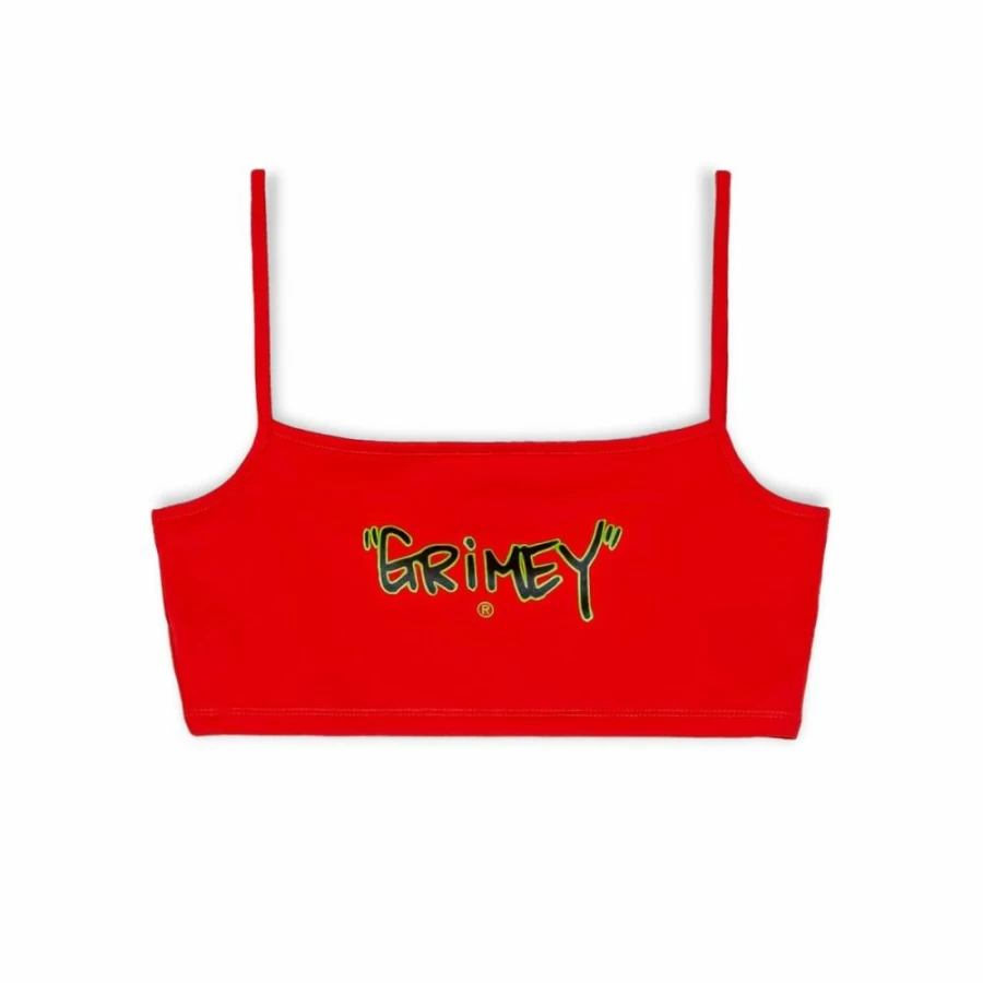 Grimey Women's Red Tough Graphic Top - Spring 2023 Fashion Trendy Tee