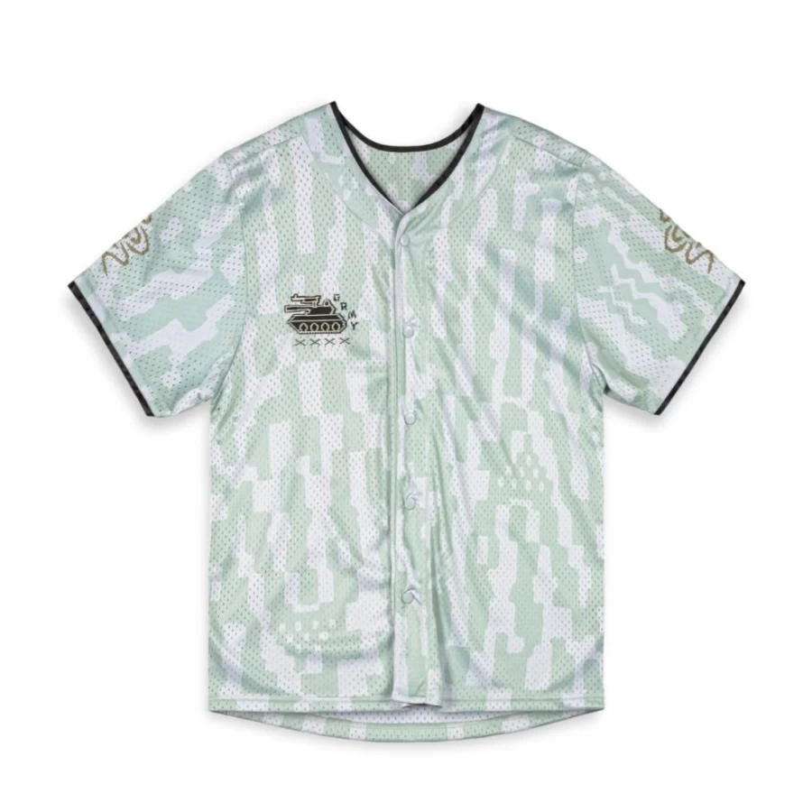 Grimey Lucky Dragon Baseball Mesh T-Shirt - White - Spring Summer 2024 Collection