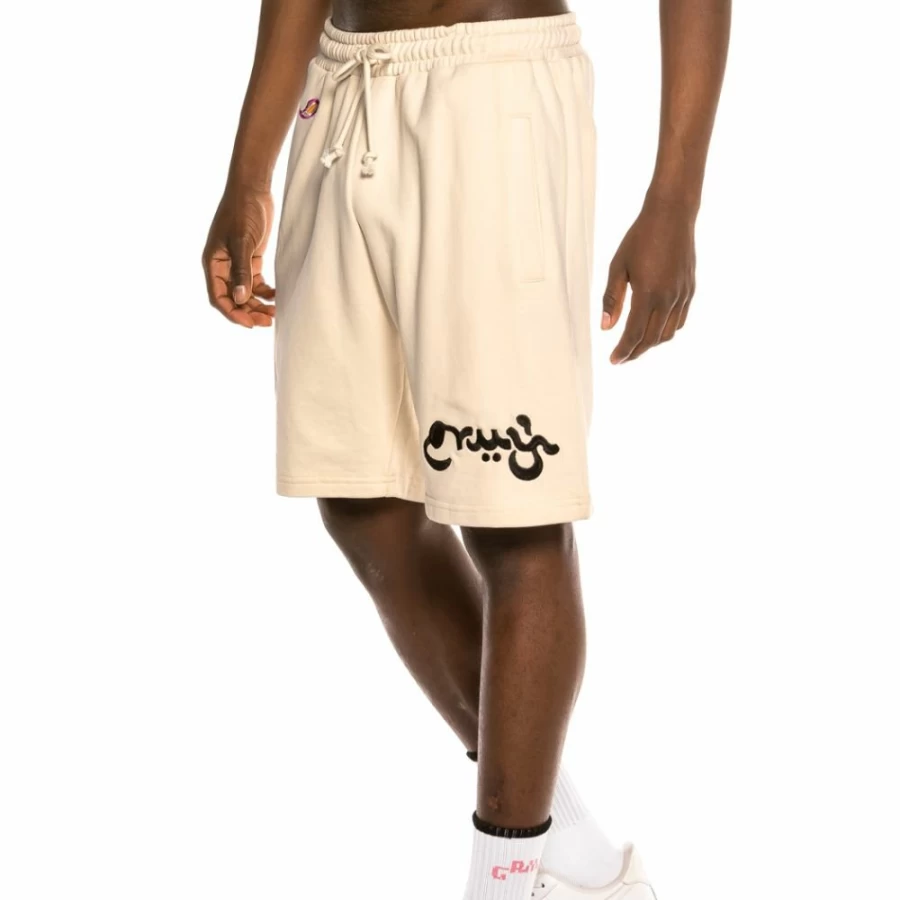 Grimey Hope Unseen Sweatshorts for Men - Comfortable Sand Color Casual Summer Shorts 2021 Collection