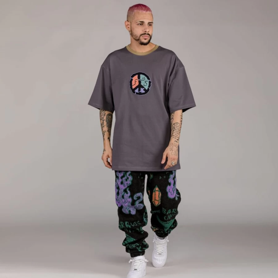 Grimey Sherpa Pants and T-Shirt Set - Lost Boys Black Anthracite Winter 2022 Collection