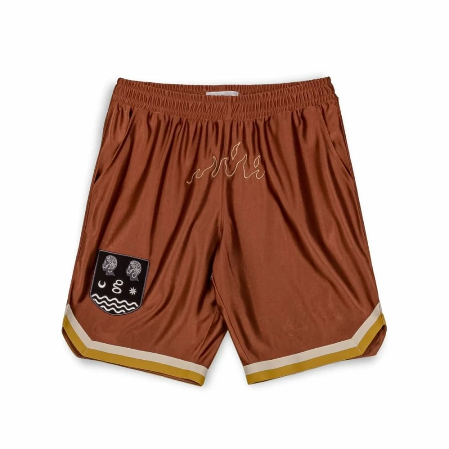 Grimey Fire Route Brown Short Pants for Men - Spring 2023 Casual Streetwear