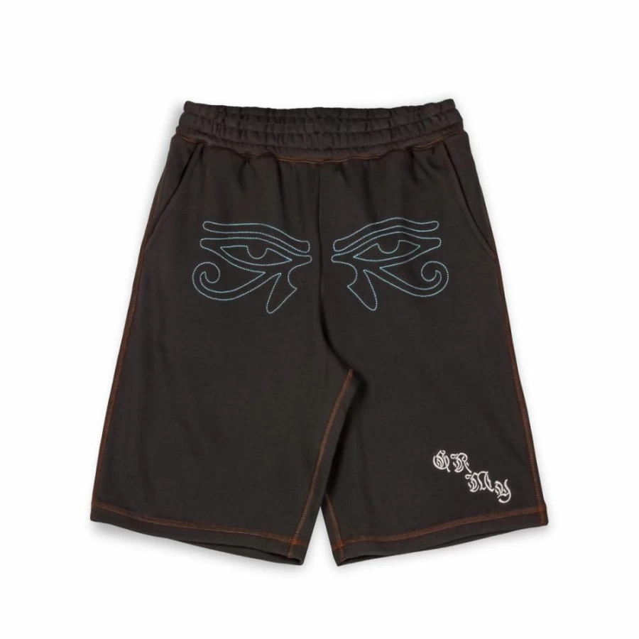 Grimey Fire Route Black Baggy Sweatshorts - Men's Casual Streetwear Shorts for Spring Summer
