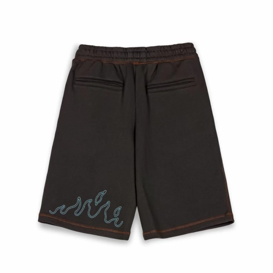 Grimey Fire Route Black Baggy Sweatshorts - Men's Casual Streetwear Shorts for Spring Summer
