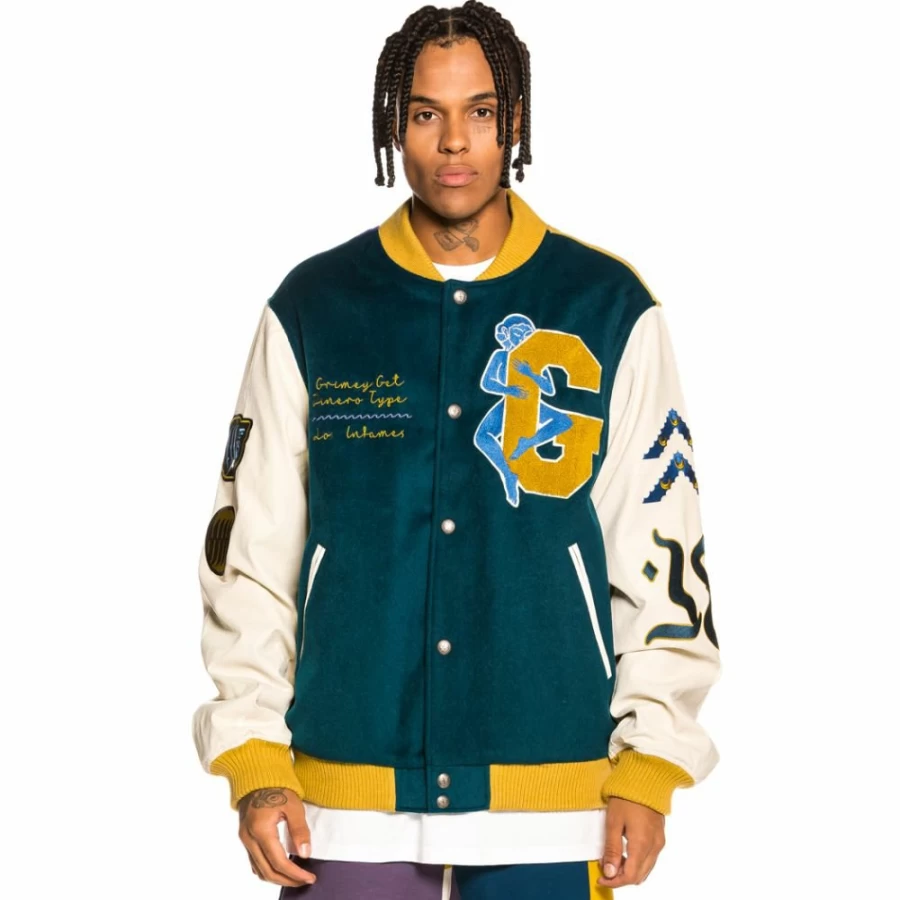 Grimey Baseball Jacket "Singgang Junction" Navy - Fall 2021 Collection