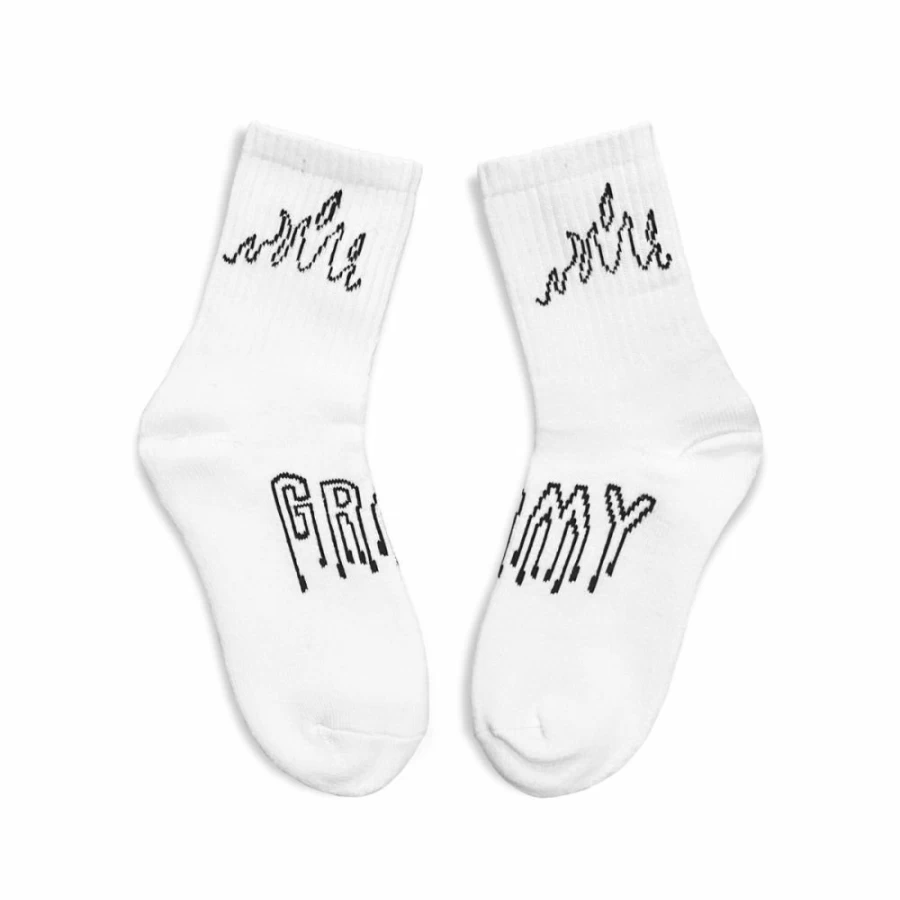 Grimey White Back At You Regular Socks - FW23 Collection - Comfortable Casual Socks for Men & Women