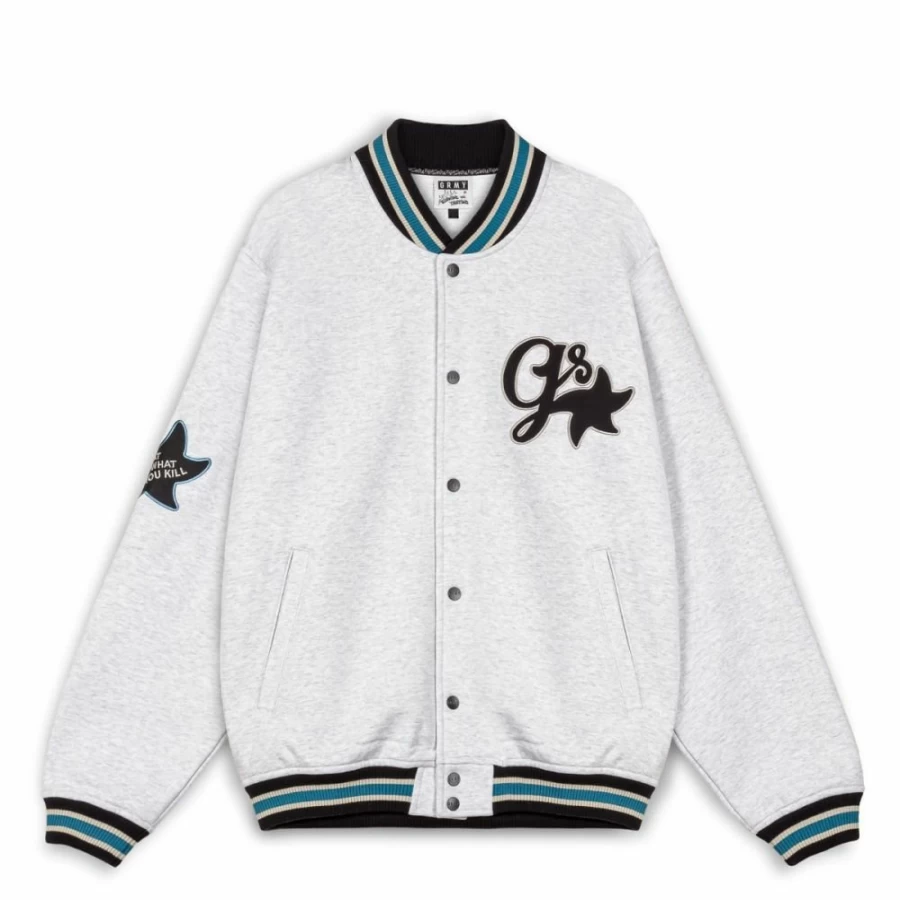 Grimey Madrid Heavyweight Fleece Button Hoodie - Sport Grey Sweatshirt FW23