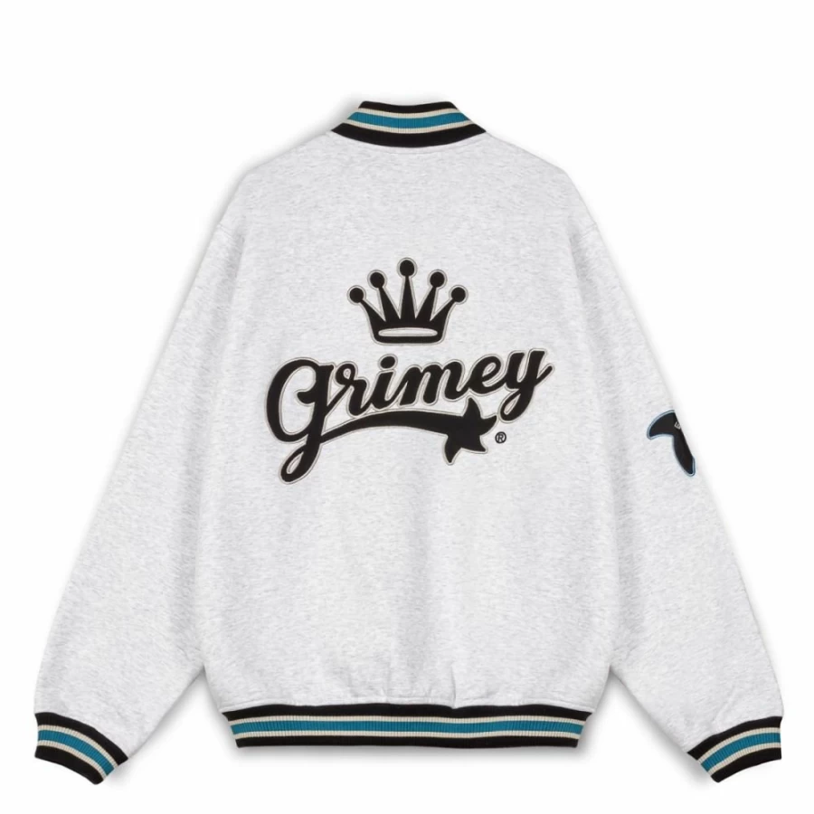 Grimey Madrid Heavyweight Fleece Button Hoodie - Sport Grey Sweatshirt FW23