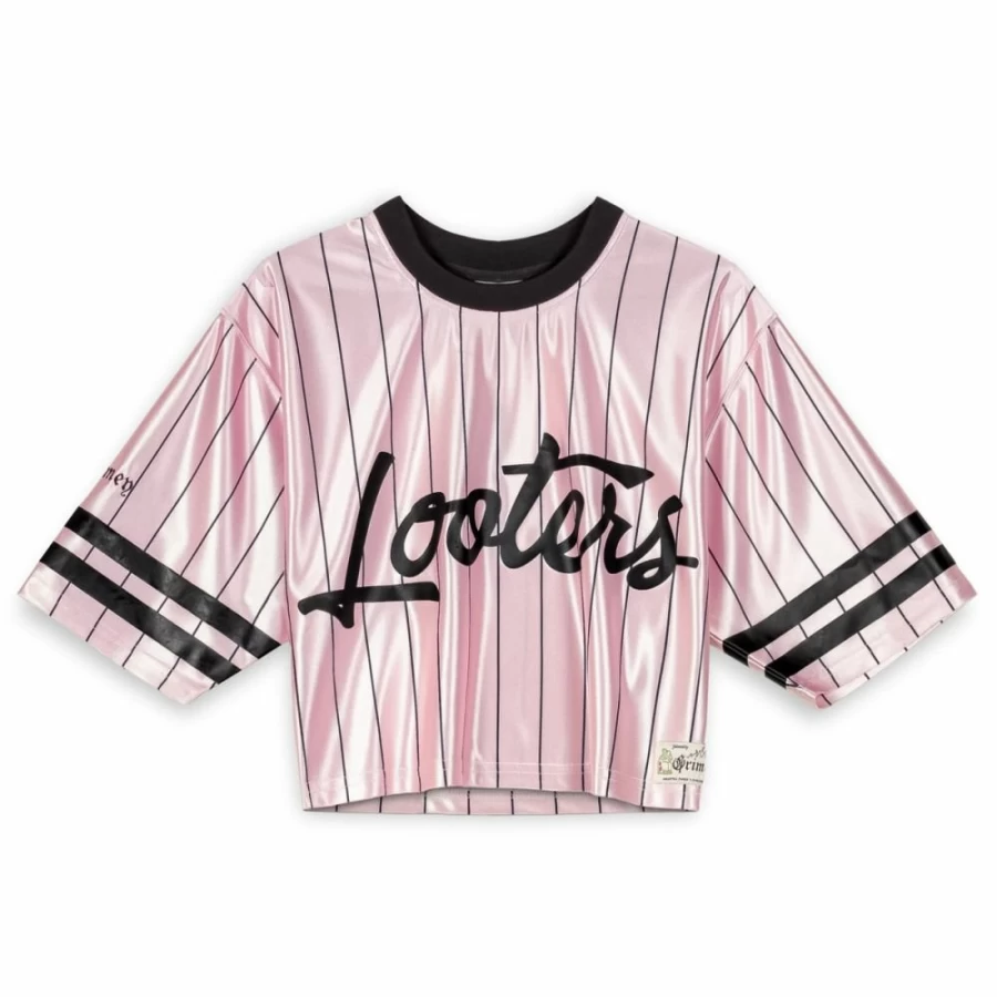 Grimey Panic Girl Crop Football Jersey Pink - SS24 Vintage Style Women's Soccer Top