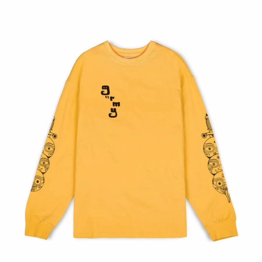 Grimey Lust Mantra Long Sleeve T-Shirt - Yellow, Fall 2022 Collection