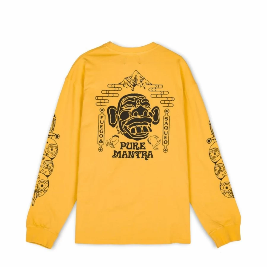 Grimey Lust Mantra Long Sleeve T-Shirt - Yellow, Fall 2022 Collection
