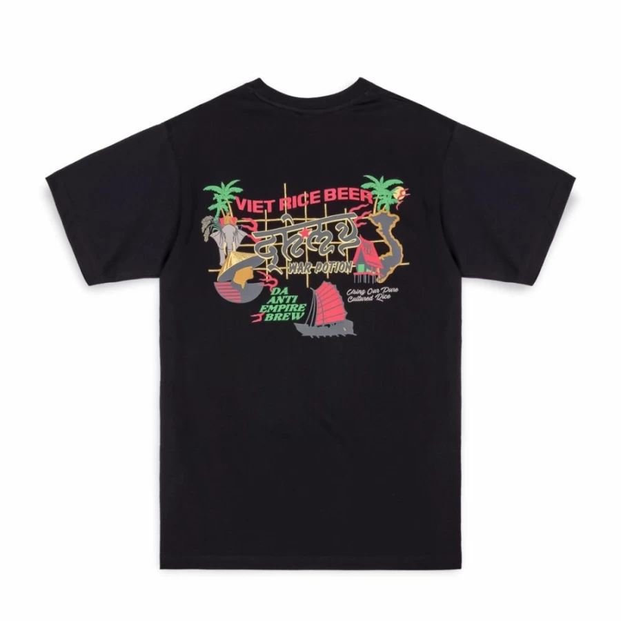 Grimey Viet Cong Beer Black T-Shirt - Summer 2023 Casual Tee