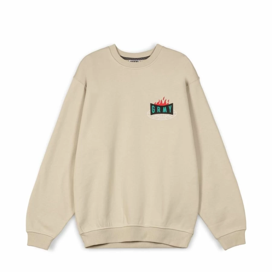 Grimey Vintage Back At You Cream Sweatshirt - FW23 Retro Streetwear Hoodie