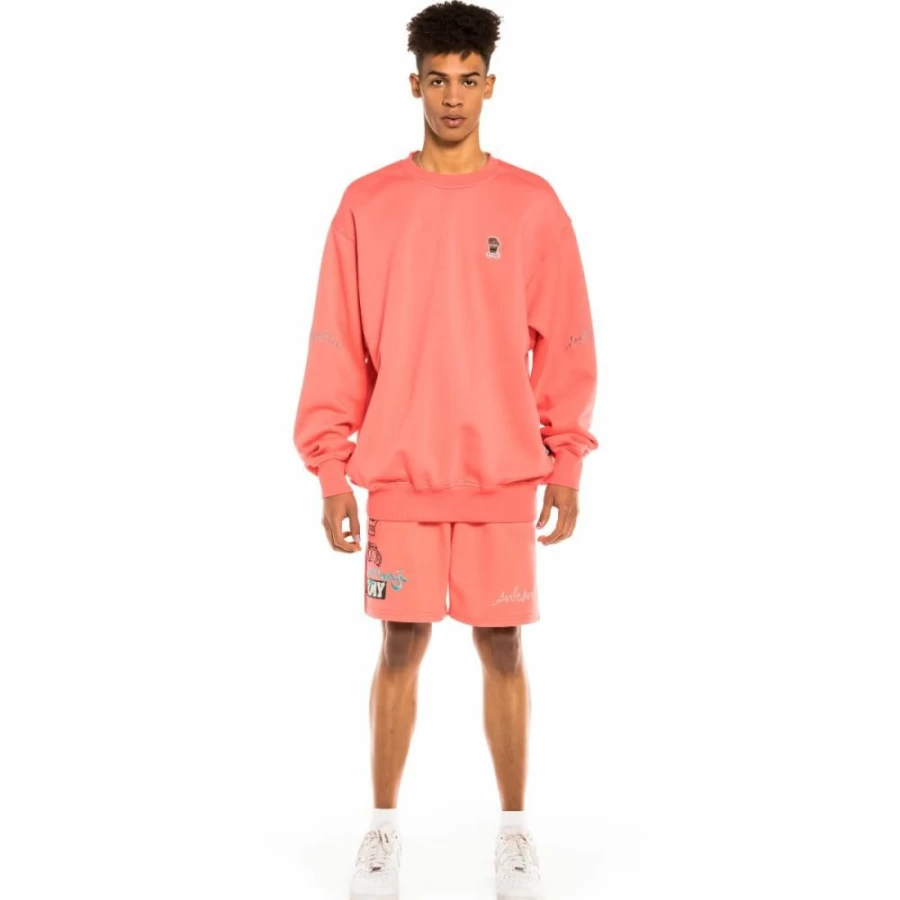 Grimey Day Dreamer Coral Short Sleeve Shirt and Crewneck Sweatshirt Set Spring 2022
