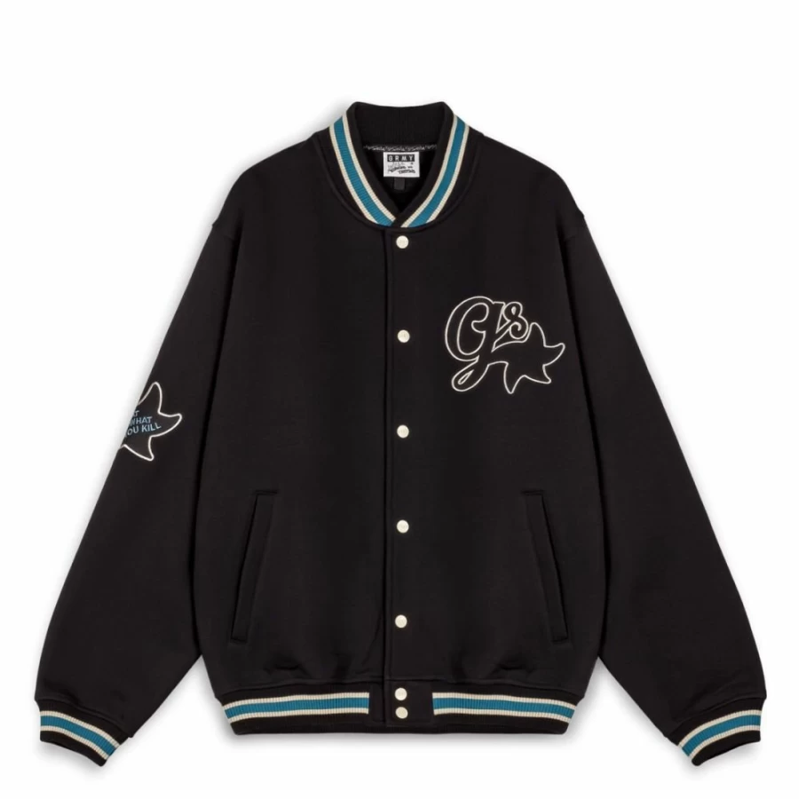 Grimey Madrid Heavyweight Fleece Button-Up Hoodie - Black - FW23 Collection