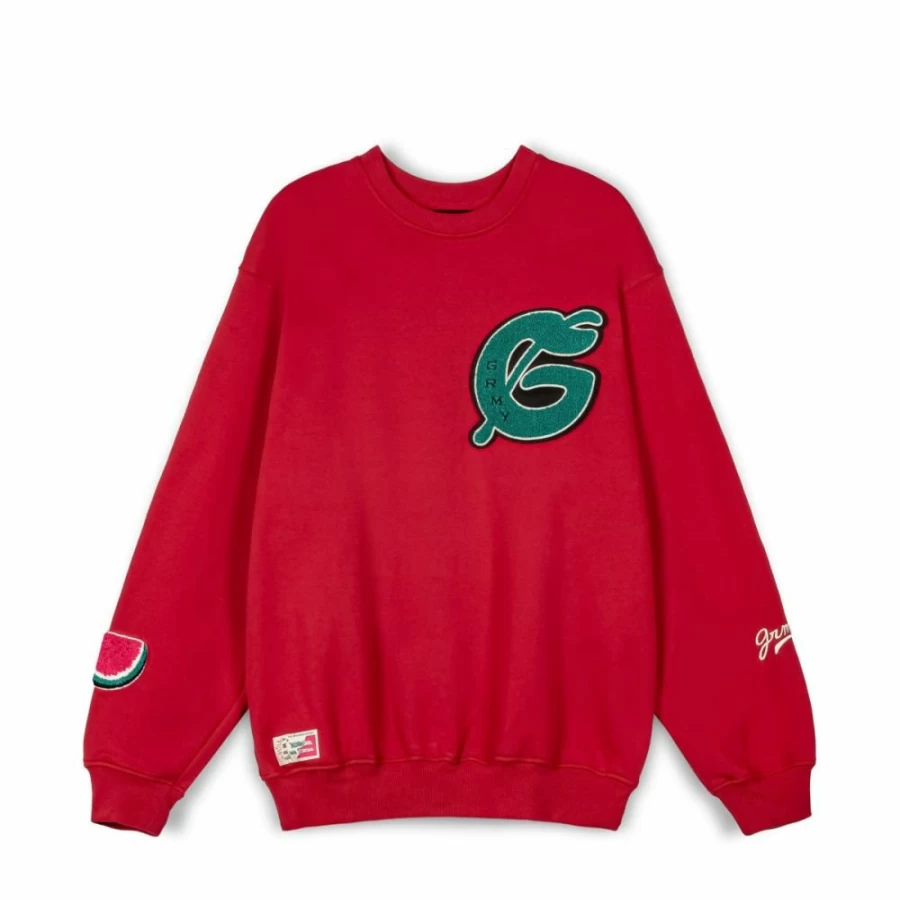 Grimey Vintage Nablus Crewneck Sweatshirt - Dark Red, Fall Winter 2023 Collection