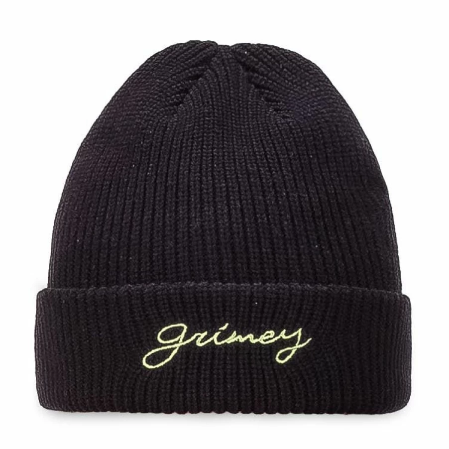 Grimey "Dust Storm" Black Beanie - Winter Hat for Men & Women - Fall 2022 Collection
