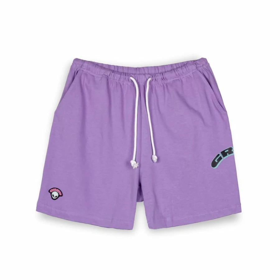 Grimey Ufollow Sweatshorts for Women - Lilac Cotton Shorts for Spring Summer Casual Wear