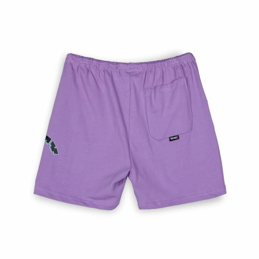 Grimey Ufollow Sweatshorts for Women - Lilac Cotton Shorts for Spring Summer Casual Wear