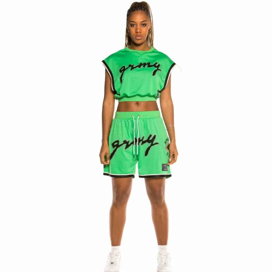 Grimey "Strange Fruit" Mesh Sweatshort and Top Set - Green - Spring 2021 Collection