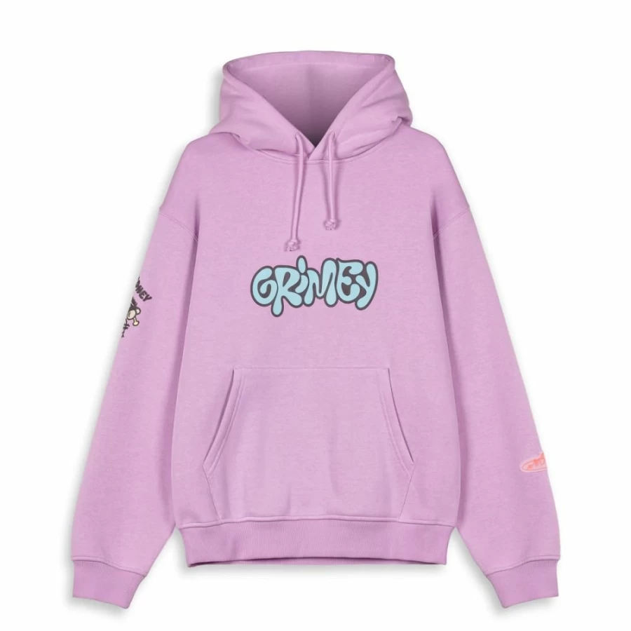 Grimey Vintage Bloodsucker Hoodie - Purple Streetwear, Unisex Pullover Sweatshirt, SS24 Fashion