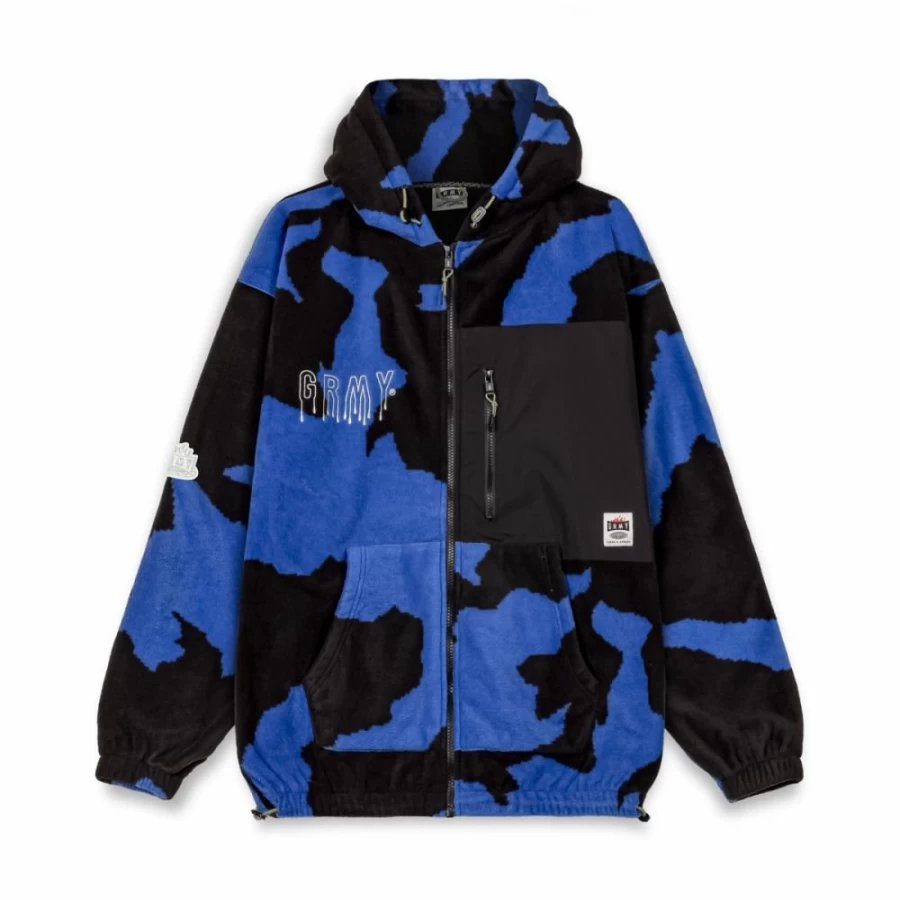 Grimey Royal Blue All Over Print Hoodie - Back At You Design - FW23 Collection