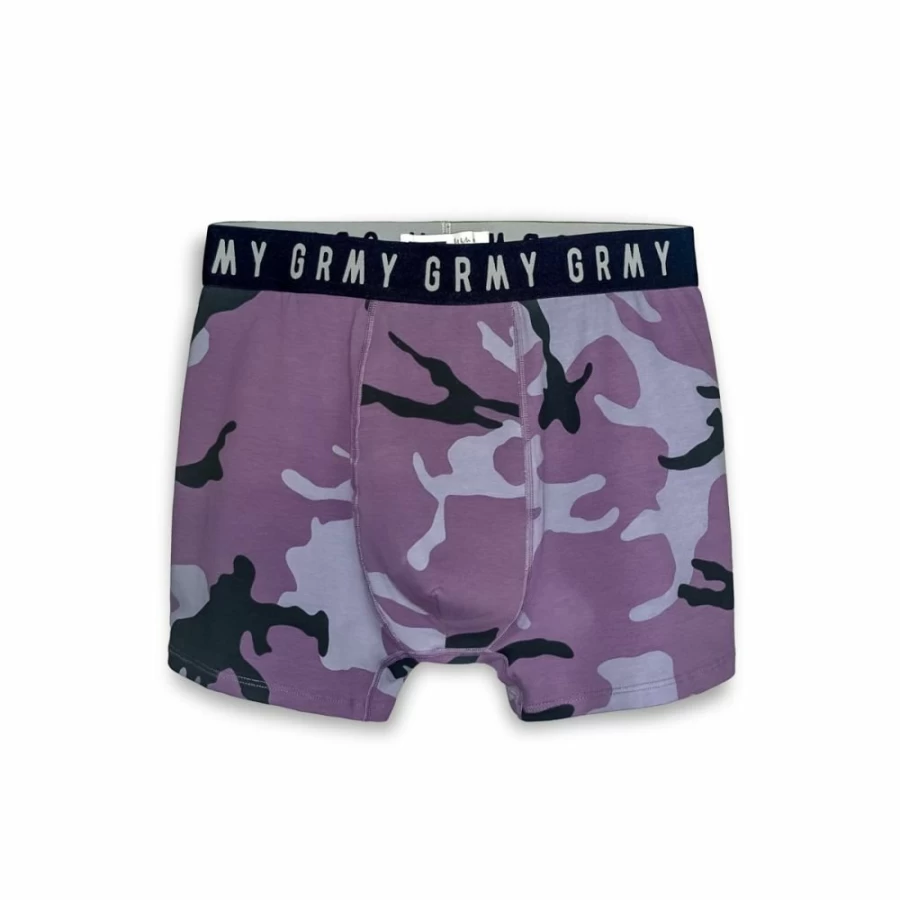 Grimey Purple Tusker Temple All Over Print Boxer Shorts for Men - Comfortable & Stylish Underwear - FW23 Collection