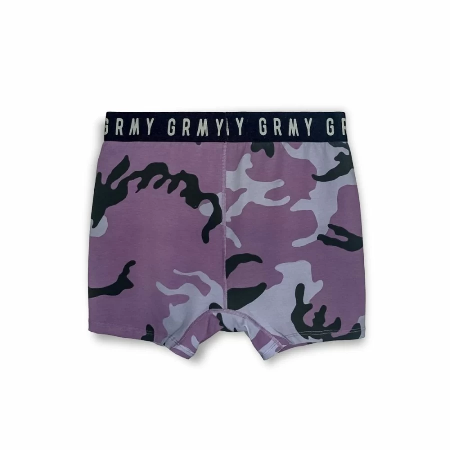 Grimey Purple Tusker Temple All Over Print Boxer Shorts for Men - Comfortable & Stylish Underwear - FW23 Collection