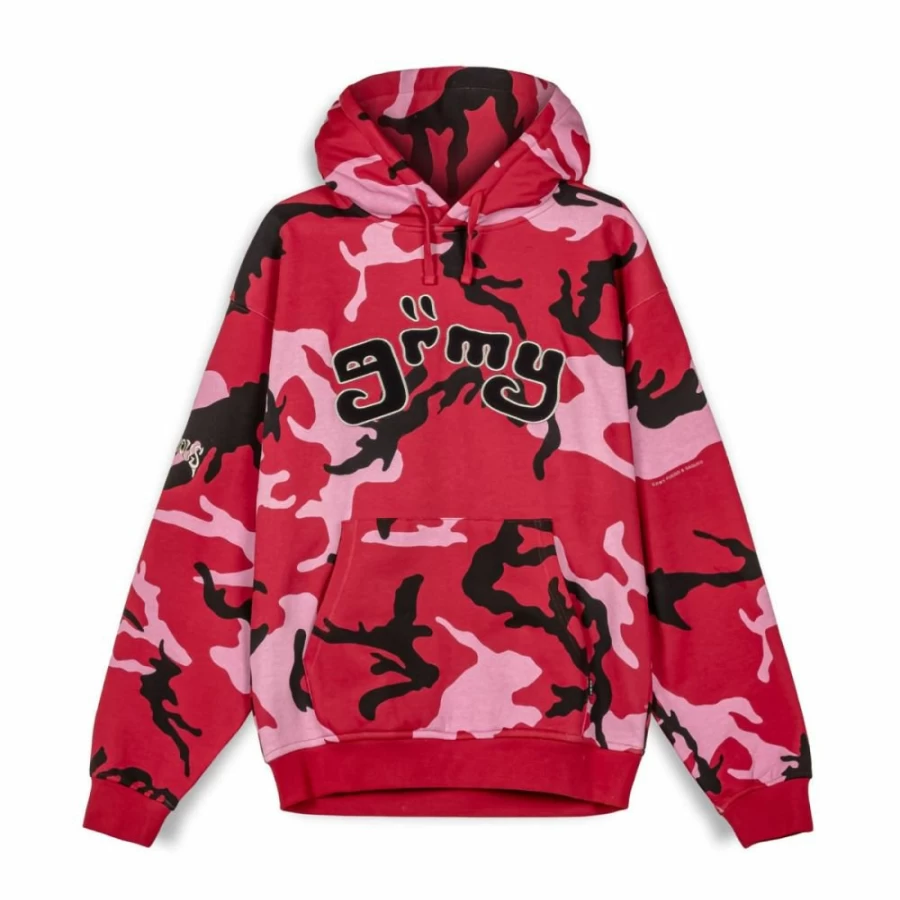 Grimey Vintage Tusker Temple All Over Print Hoodie - Red Hooded Sweatshirt for Men & Women FW23 Collection