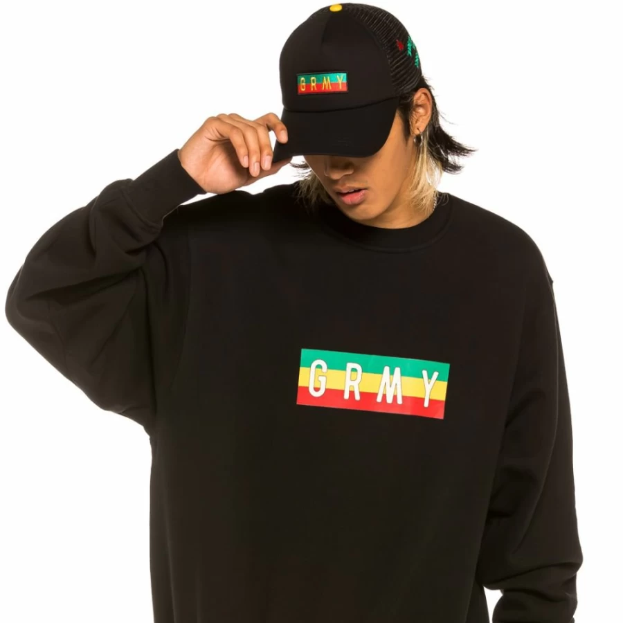 Grimey "Les Memories" Black Crewneck Sweatshirt - Winter 2021 Collection
