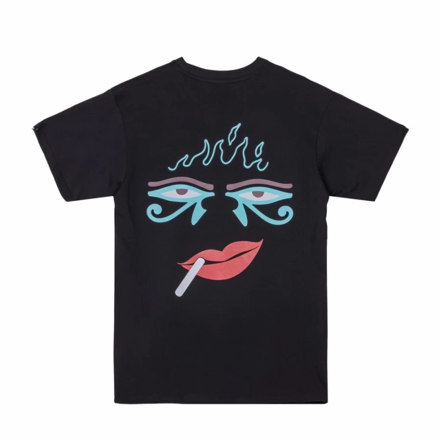 Grimey Light Me Up Fire Route Black Graphic T-Shirt - Spring 2023 Collection