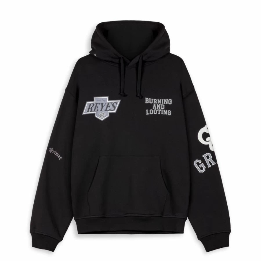 Grimey Vintage Panic Hoodie - Black Distressed Sweatshirt - SS24 Streetwear