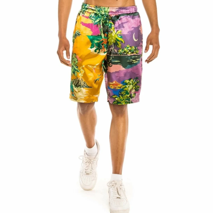 Grimey "Ocean Gateway" Multicolor Satin Shorts - Summer 2021 Collection