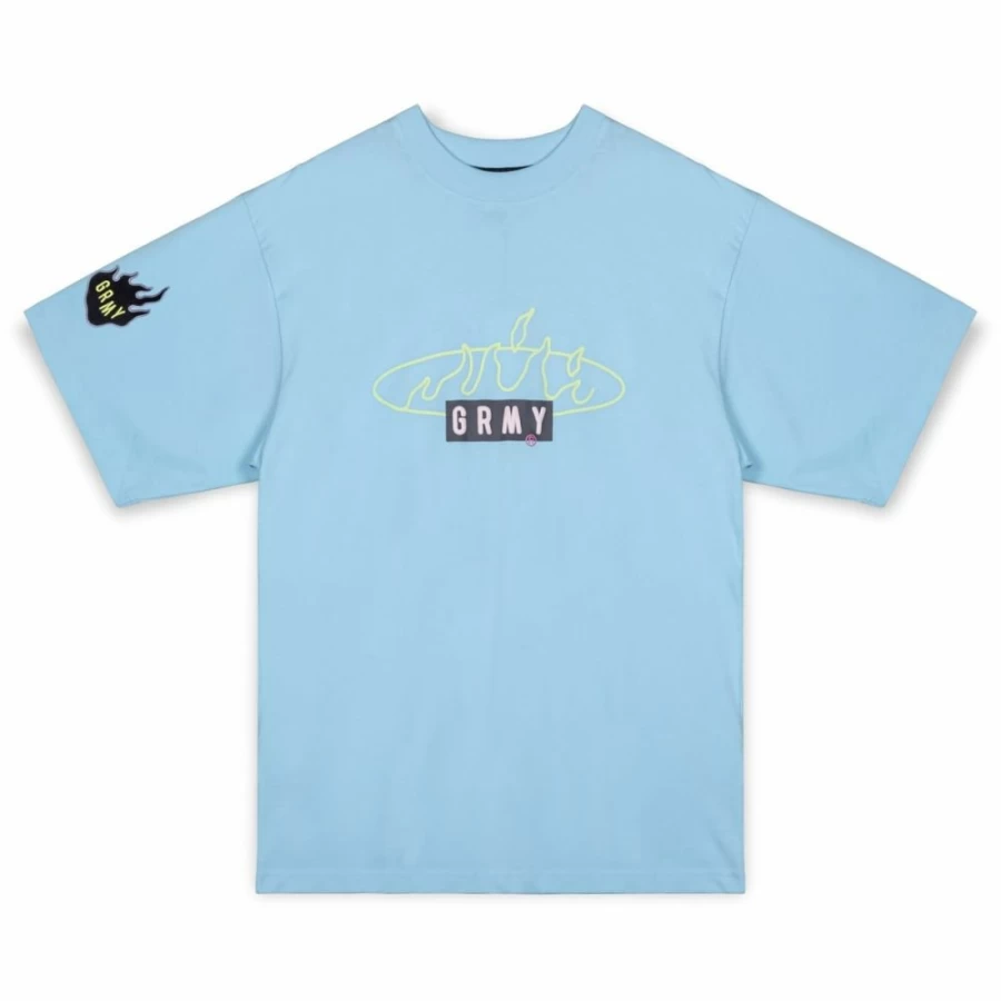 Grimey Oversized Blue Cloven Tongues T-Shirt - Summer 2023 Casual Tee
