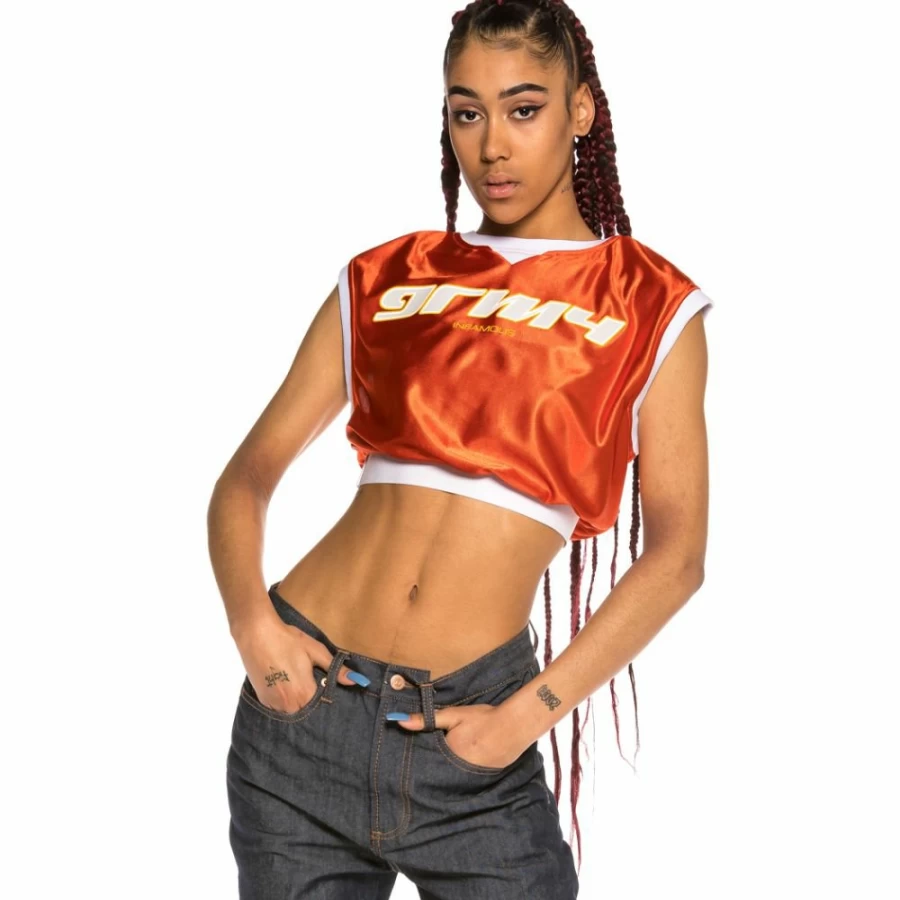 Grimey Acknowledge Girl Crop Top - Orange SS20 Fashion Trendy Tee