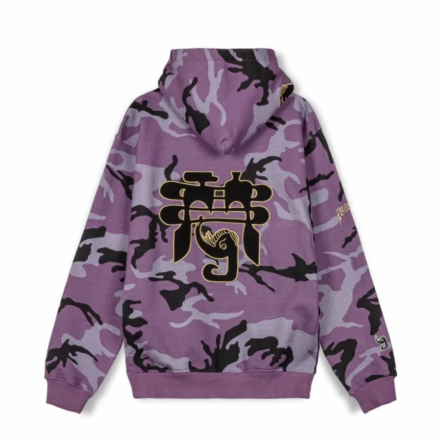 Grimey Vintage Tusker Temple All Over Print Hoodie - Purple Hooded Sweatshirt for Men & Women FW23