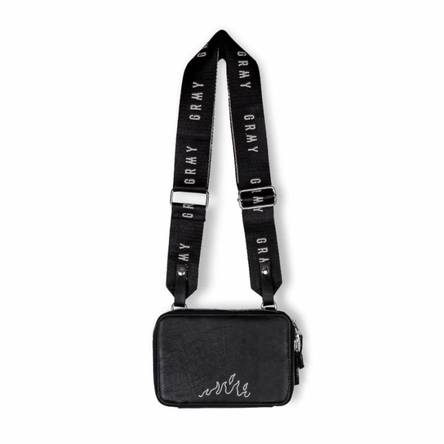 Grimey Snow Fox Genuine Leather Handbag for Women - Stylish Black Winter 2022 Collection - Premium PU Leather Crossbody Bag