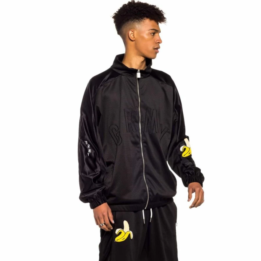 Grimey Jungle Punch Track Jacket - Black Men's Athletic Running Spring 2022 Vintage Streetwear