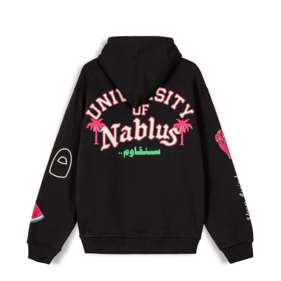 Grimey Vintage Hoodie - Black Nablus Streetwear Sweatshirt FW23